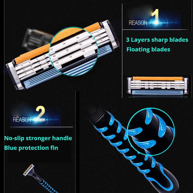 Gillette Vector 3 Razor Blades 3 Layers for Men Safety Body Face Hair Removal Shaver Blade Gift Sharp Replacement Heads 8/12pcs Vue