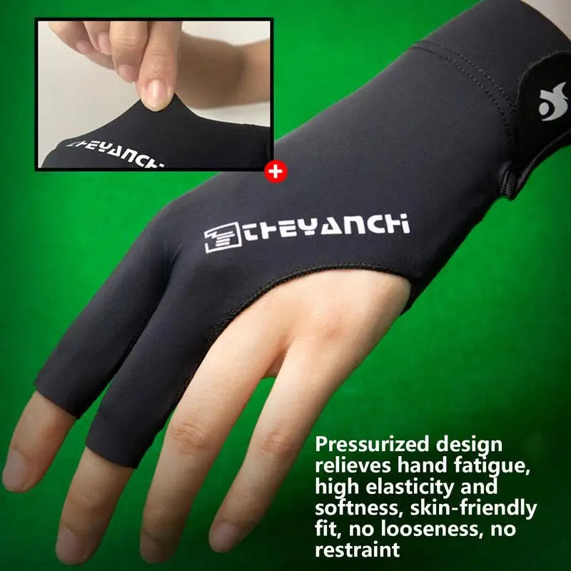 Three-Finger Billiards Glove | Non-Slip Pool & Snooker Glove Billiards Glove Vue