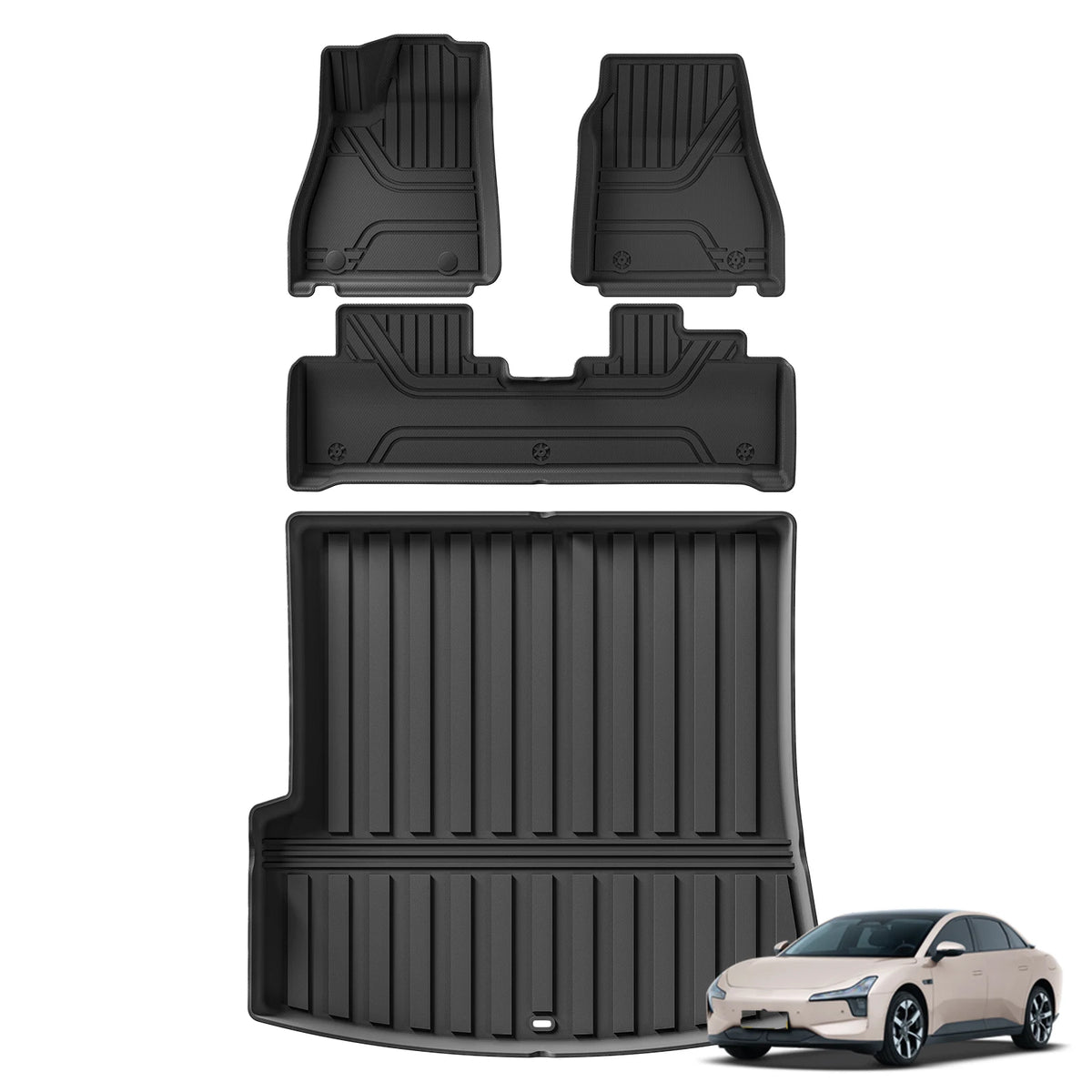 Smabee Xpeng Mona M03 2024–2025 TPE Floor Mats & Cargo Liner Car Floor Mat Set Vue LHD 4PCS