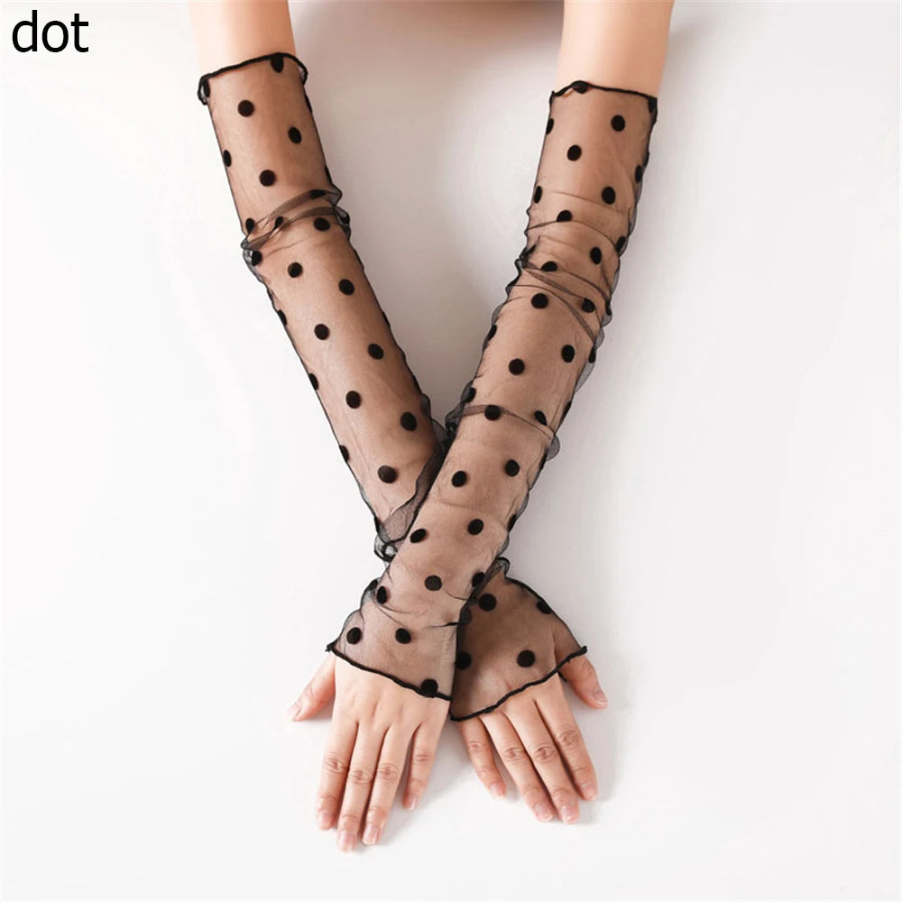 Women's Summer Sun Protection Sleeves Mesh Lace UV Thin Long-sleeved Vue dot