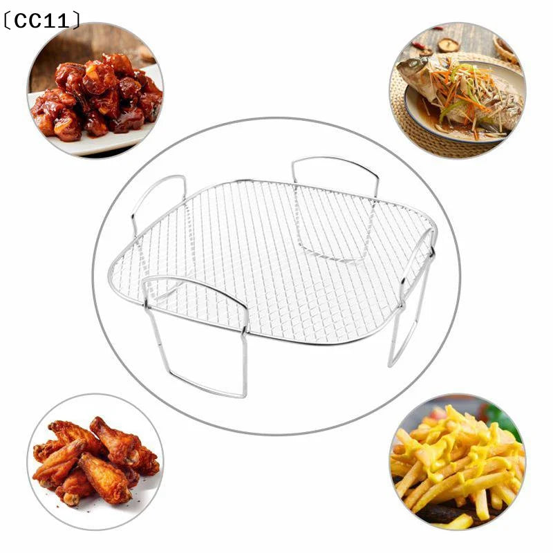 Air Fryer Grille Suitable Fryers Oven Grill Stainless Steel Stackable
