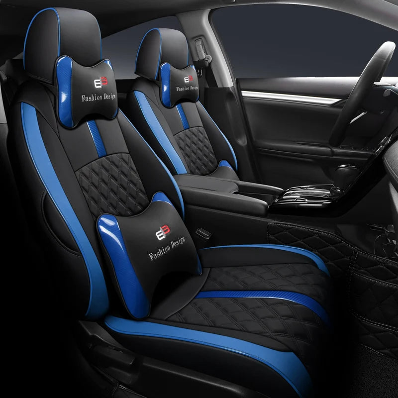 Custom Upholstery Car Seat Covers For Honda Civic 2016-2018, 2019-2021 Breathable Leather Seat Cushion Airbag Compatibility Vue