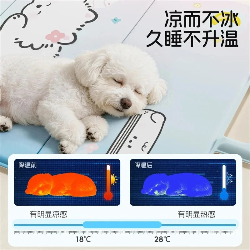 Dog Cooling Mat Summer Ice Pad Pet Bed For Dogs And Cats Breathable Non Slip Portable Gel For Home Travel Hot Weather Relief Vue