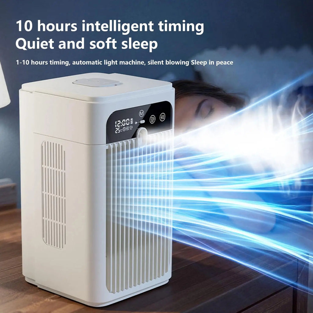 3000mAh Rechargeable Misting Fan, Portable Personal Air Cooler with Timer Display, 2-Speed Quiet USB Desk Fan for Bedroom Office Vue