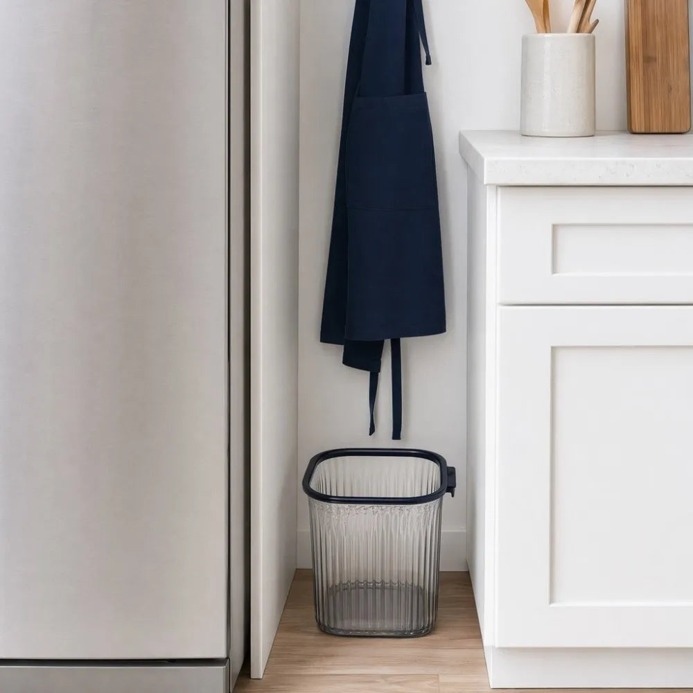 Thicken Transparent Trash Can Luxury Large Capacity Trash Basket Home Supplies Garbage Classification Stripe Garbage Container Vue