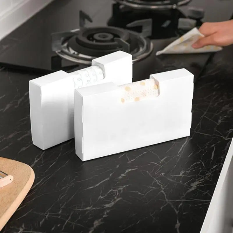 Easy Access Plastic Bag Dispenser Dual Size Storage Box for Kitchen Pantry Glove and Garbage Bag Organization Vue
