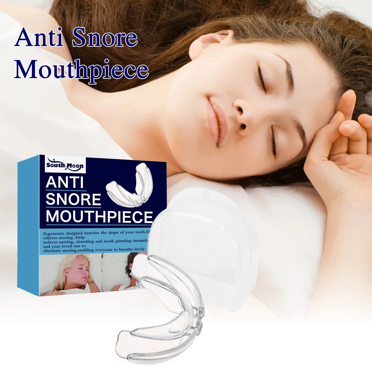 Anti-Snoring Mouth Guard, Flexible Snug Night Sleep Mouthpiece for Stopping Snoring & Teeth Grinding, Dental Protection Brace Vue