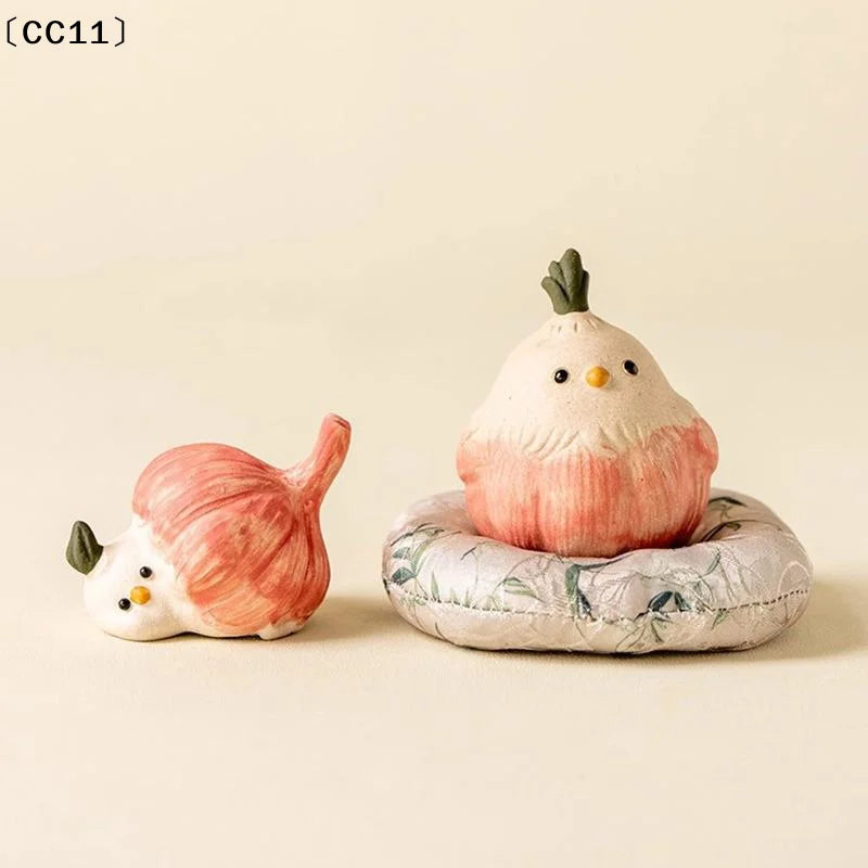 Garlic Bird Tea Pet Ornament Figurines Crafts Creative Decoration