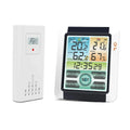Wireless Temperature and Humidity Meter Alarm Clock Touch Screen Display Digital Weather Station Hygrometer Weather Forecast Vue White