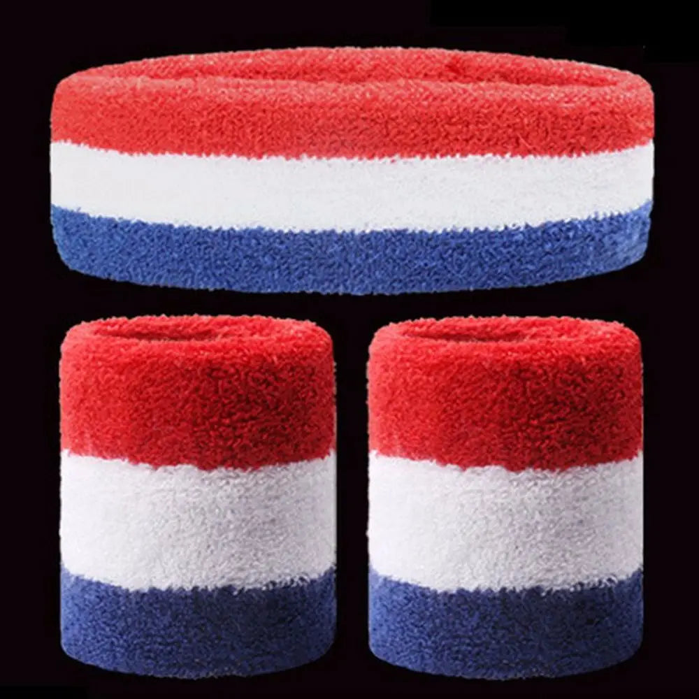 Sport Basketball Men/Women Tennis Fitness Headband +Wristbands Towel Sweat Bands Sport Wristbands Wrist Support Vue 014