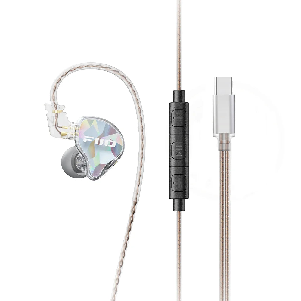 FiiO JD10 Type-C Wired Earphones | HIFI Stereo Bass Earbuds Wired In-Ear Earphones Vue White Type-C