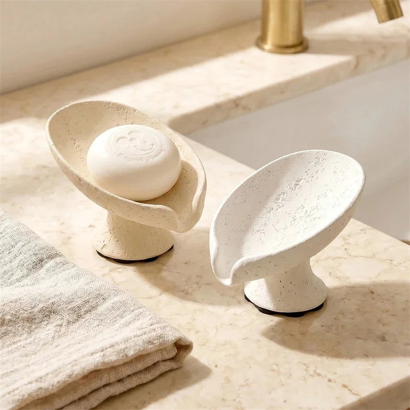 Luxury Marble Lotus Leaf Draining Soap Dish Minimal Soap Holder Tray For Bathroom Vanity Hotel And Home Countertop For Her Gift Vue