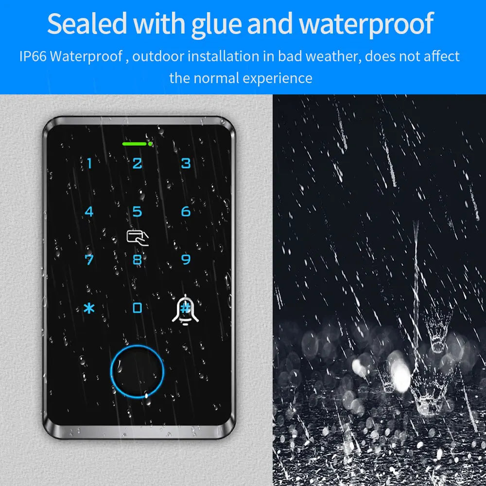 Support Tuya app WIFI fingerprint door lock IC card reader controller outdoor keyboard waterproof access control system Vue