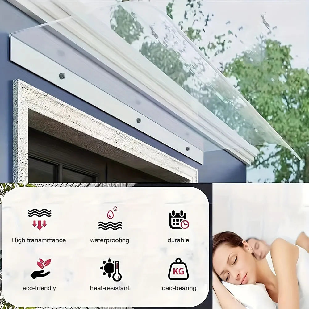 Window Door Wall Canop UV Rain Protection Door Shelter Window Cover Window Awning Awning Canopy for Front Door/Porch Patio Roof Vue