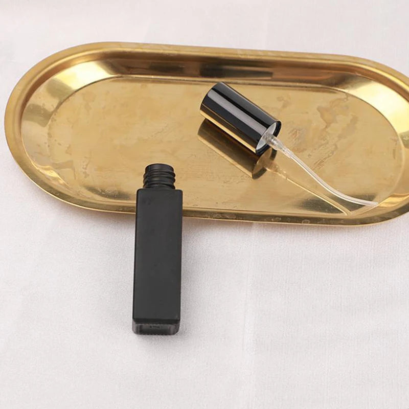 Portable Mini Black Perfume Atomizer Glass Empty Refillable Bottle Cosmetic Sample Container for Travel Vue