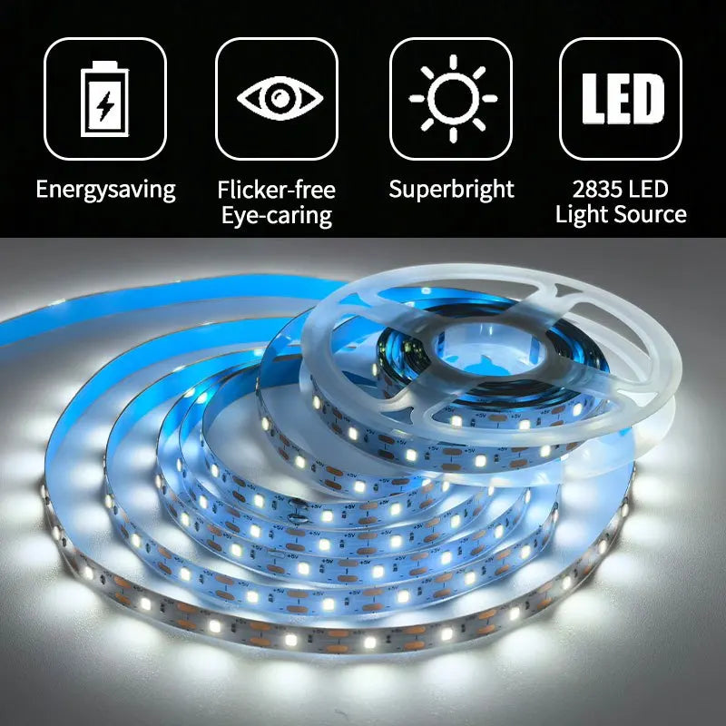 SMD2835 LED Light Strip DC5V USB Flexible Self Adhesive Tape Cuttable Design For Kitchen Stair Bedroom Indoor Atmosphere Lamp Vue