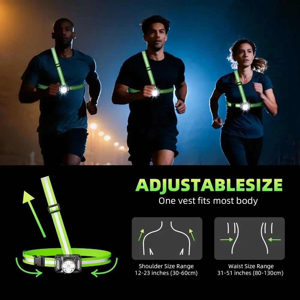 Adjustable Strap Chest Light Soft Light Lightweight Design Running Lamp Long Battery Life Bright Illumination Vue