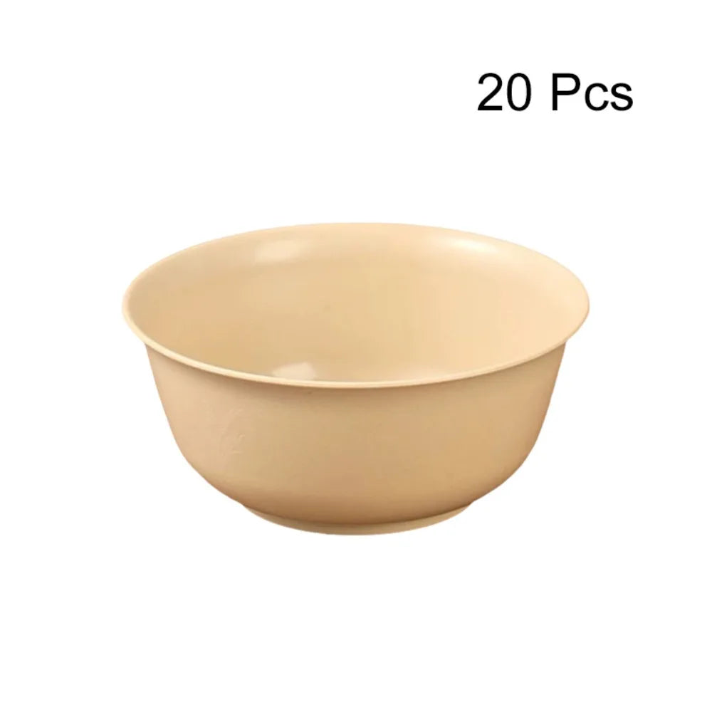 20PCS Rice Husks Disposable Rice Bowl Thickened Heat-Resistant Picnic Bowl Biodegradable Eco-Friendly Fried Chicken Bowl Banquet Vue Khaki