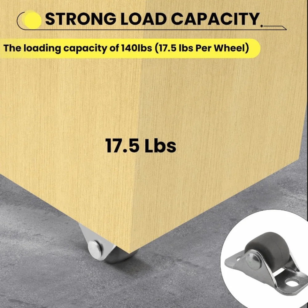 4pcs 1/2 Inch Furniture Mini Casters Steel Top Plate Multifunctional Drawer Slide Wheel Pulley Rubber Roller Vue