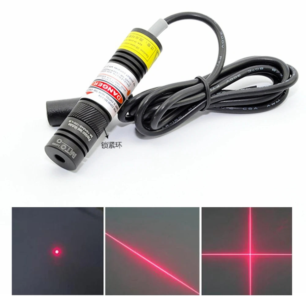Adjustable Focus Dot Red Position Light 648nm 650nm 10/50/100/200/250mW Laser Diode Module With Lock Ring 16*68mm Vue