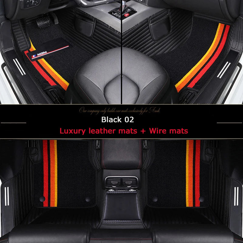 Custom Fit Car Special Floor Mats For Most 95% Car Models 5 Seats Full Carpet Leather Floor Mat Protection Interior Accessories Vue Black 02