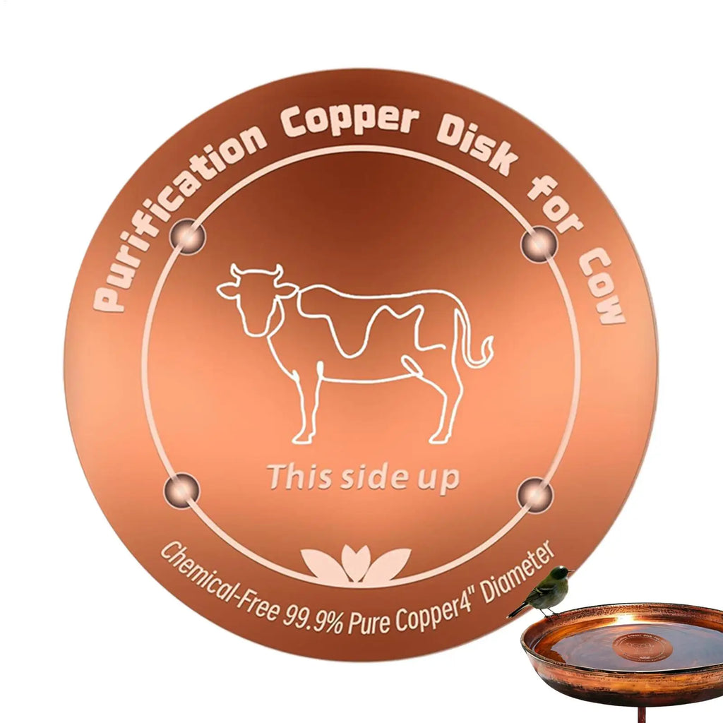 4 Inch Animal Copper Disc, Physical Safe Cleaning Purifier for Bird Baths, All-Season Pool Pond Cleaner for Farm Ranch Outdoor Vue
