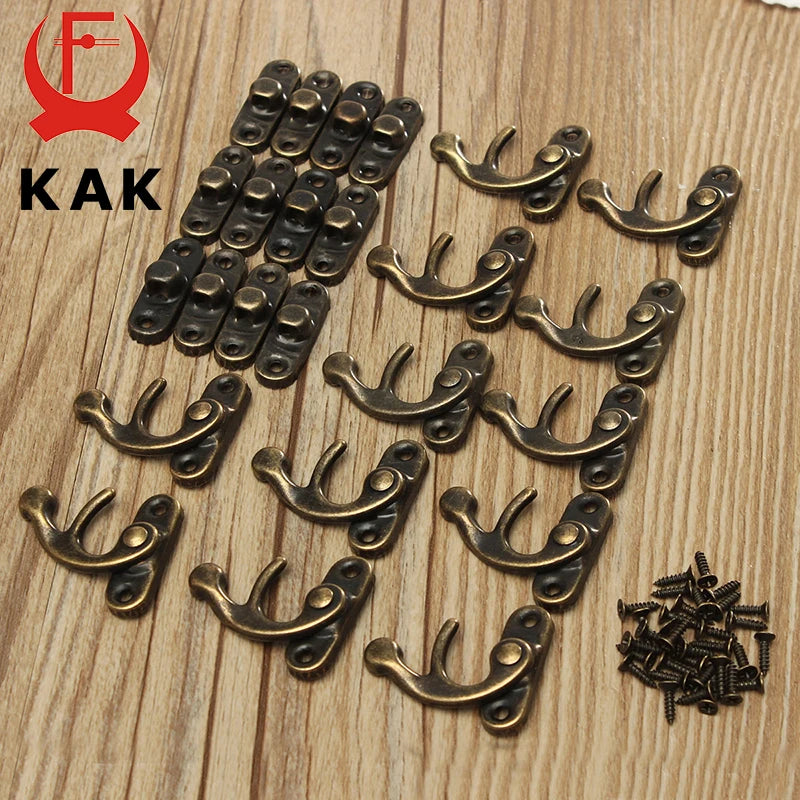 KAK 12pcs 34x28mm Antique Bronze Iron Padlock Hasp Hook Lock For Mini Jewelry Wooden Box With Screws Furniture Hardware Vue