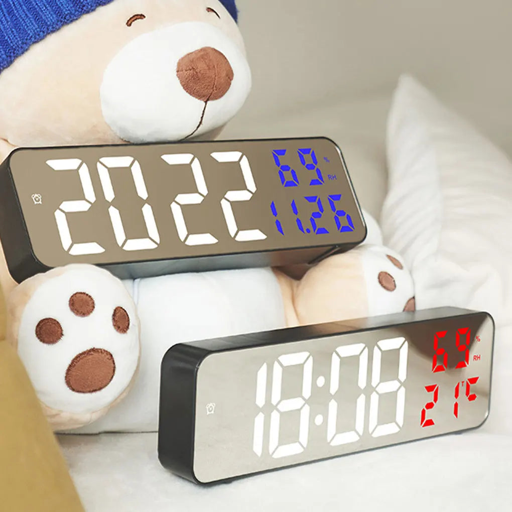 FangNymph Large LED Digital Clock – Temp, Humidity & Timer LED Digital Clock Vue
