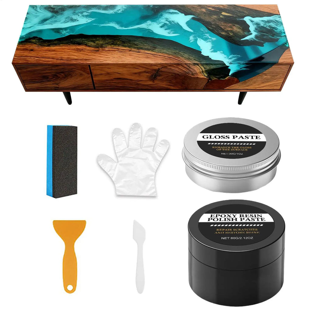 Epoxy Resin Polishing Kit - Creamy Scratch Removal Compound to Restore Shine - Easy Buffing for Resin Art, Table Decor Vue