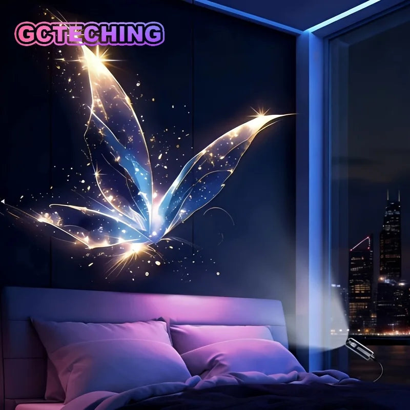 LED USB Projector Light 3/6pcs Projection Patterns- Adjustable Whale Butterfly Jellyfish Starfish Night Light Festival Gift Vue