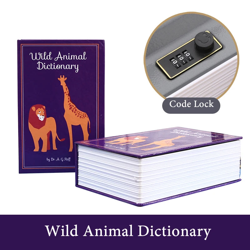 Size S Password Hidden Book Safe Stash Box Combination Lock Diversion Safe Security Home Office Car Travel Money Phone Safes Vue Purple
