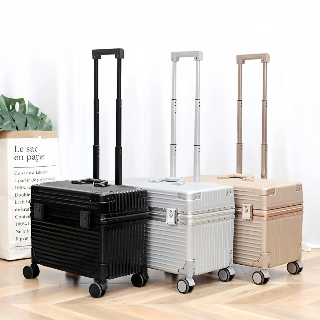 Carry On 18 Inch Aluminum Alloy Frame Luggage Men's PC Material Suitcase Women's Tool Luggage Photography Luggage Vue