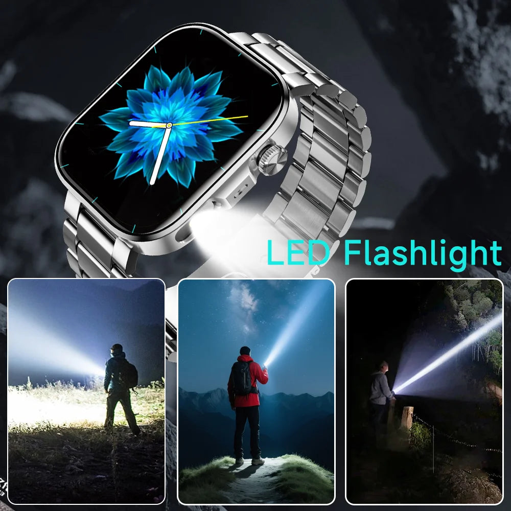 2025 New Hot Smartwatch 2.01 Screen Voice Assistant Bluetooth Call Phone Answer Sport Fitness Tracker Men Women for Android/IOS Vue