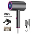 XMSJ 1600W Folding Travel Hair Dryer – Silent & Fast Dry Travel Hair Dryer Vue Grey 220V-240V EU Plug