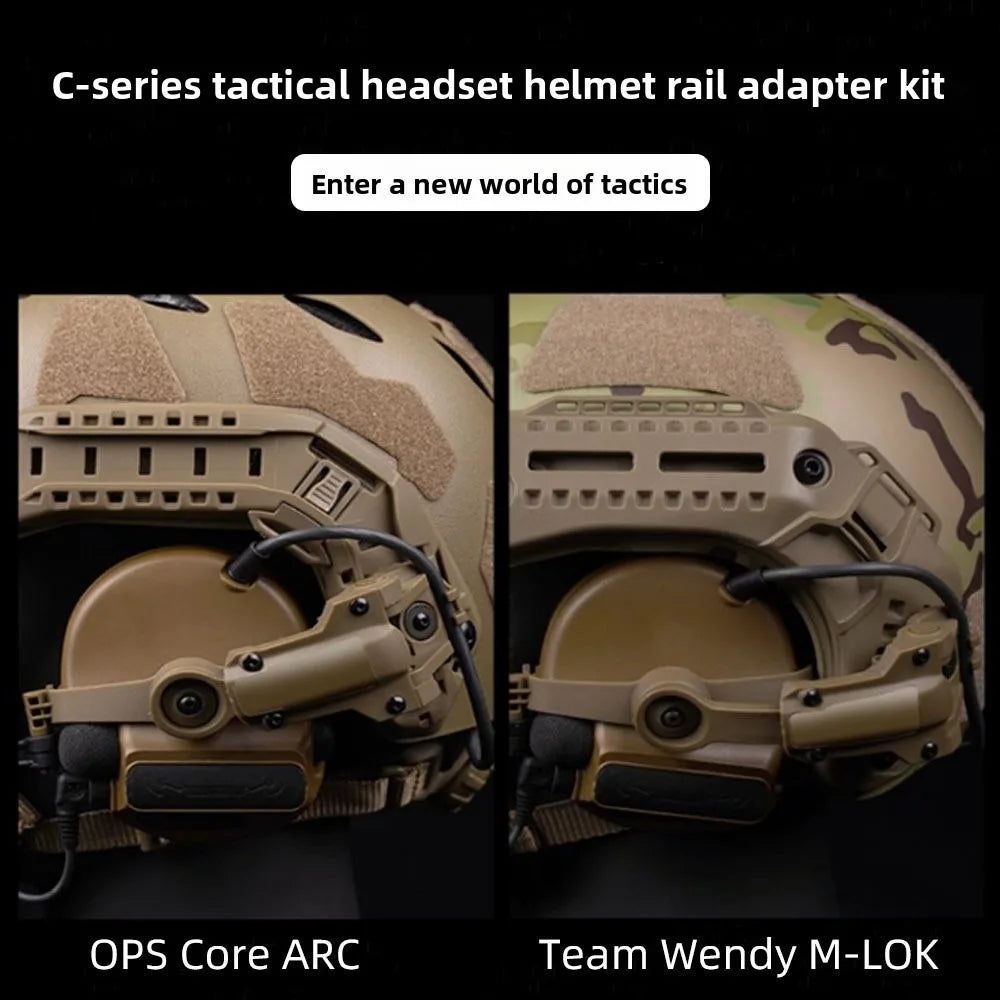 Tactical Helmet Headset Mount FAST Tactical Earphone Bracket Straight Arm Helmet Accessories Guide Rail Adaptation Multi-angle Vue