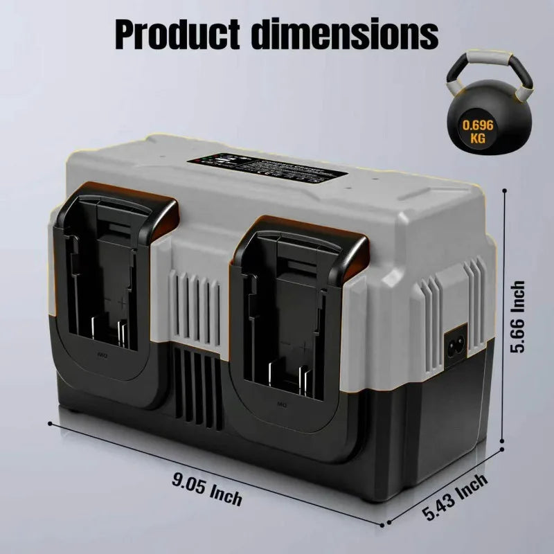 4-Port Portable Battery Fast Charger for Makita/Milwaukee/Craftsman/Bauer 18/20V Lithium Batteries Replacement Battery Charger Vue