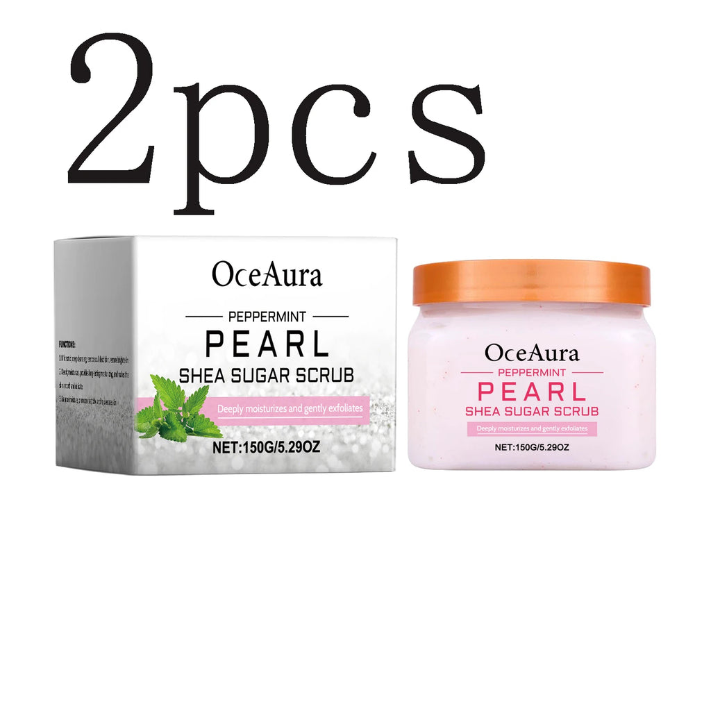 Mint & Pearl Body Scrub - Moisturizing Body Scrub for Smooth Skin, Deep Cleansing and Long-Lasting Hydration Vue 150gx2pcs