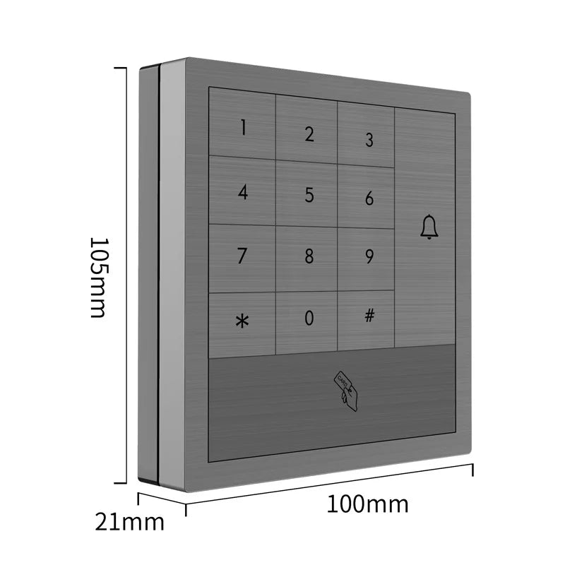 Classical RFID 125Khz EMID Touch Key Standalone Access Control Keypad Wiegand Reader With Wg26 Output Vue