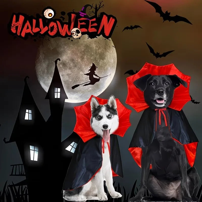 1-5PCS Adjustable Pet Halloween Cape with Hat for Dogs Christmas Costume Festive Outfit Party Dress Up Clothes for Small Large Vue