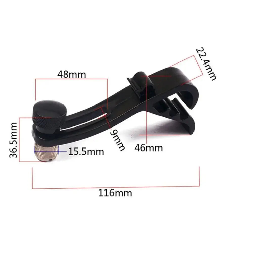 Black Microphone Holder with Drum Clamp Adjustable Anti-Vibration Drum Instrument Holder Metal Plastic Copper Material Vue