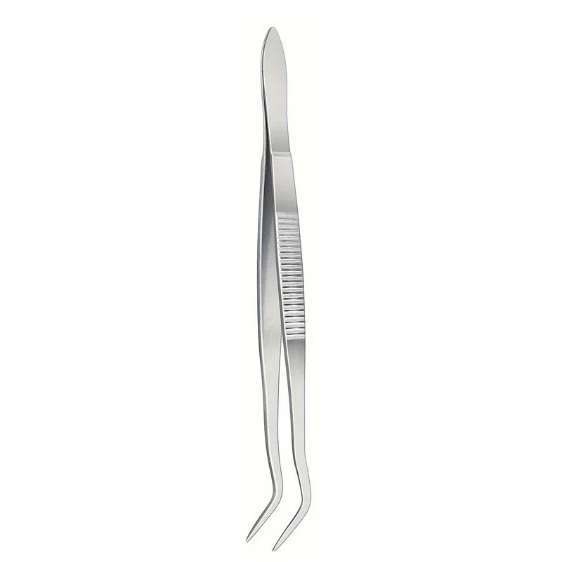 Tweezers Precision Kitchen 1pcs Cooking Plating Tweezer Stainless Steel Curved Tongs for Baking Decorating Beauty Vue bend