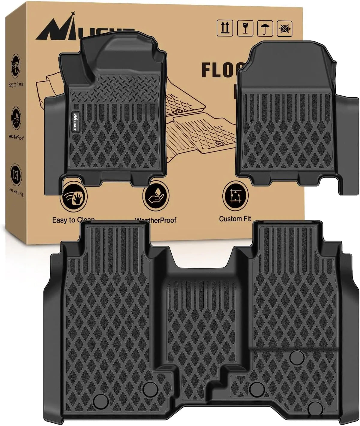 Nilight TPE Floor Mats for Chevy Chevrolet Silverado EV WT Only 2024 2025 2026 All Weather Custom Fit Heavy Duty Floor Liners Vue United States Silverado EV 4WT 2024-2025