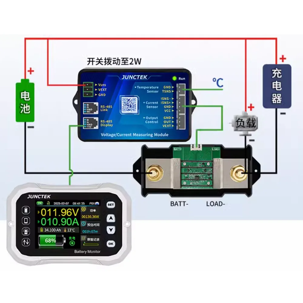 KH-F series Electric vehicle RV voltage and Current Meter Battery Monitor Battery Manager KH110F/KH140F/KH160F Vue KH160F