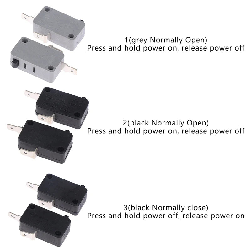 2pcs KW16(5)A 250VAC Microwave Oven Door Micro Normally Open Normally Close Switch Door Interloc Vue