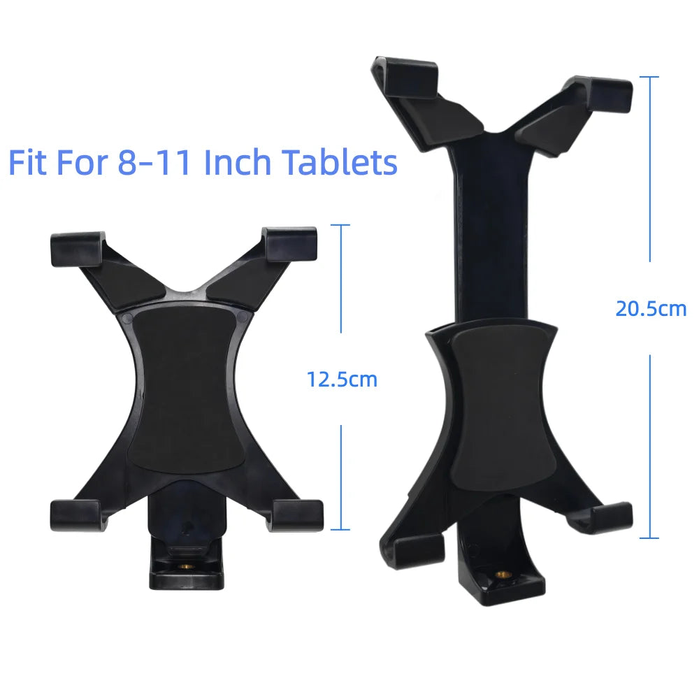 Universal Tablet Tripod Mount Clamp With 1/4"Thread Adapter For iPad 2/3/4/Air/Air2 /mini For Galaxy Tablet Phone Bracket Holder Vue