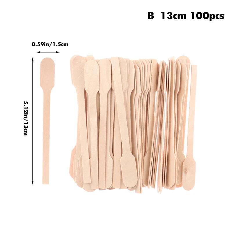 100/50Pcs Coffee Sticks Disposable Wooden Coffee Stirrers Hot Cold Drinking Stir Beverage Stir Sticks Biodegradable Utensils Vue B-100PCS