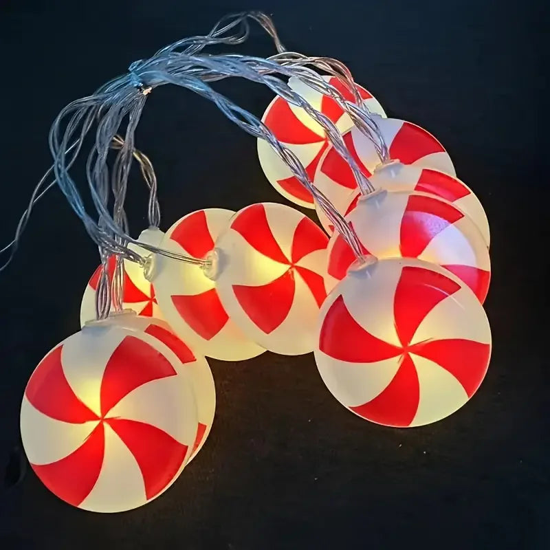 6m 40 LEDS Festive Candy Cane Spiral Light String Christmas Holiday Decoration LED Spooky Specter Fairy Lights Party Wedding 831 Vue