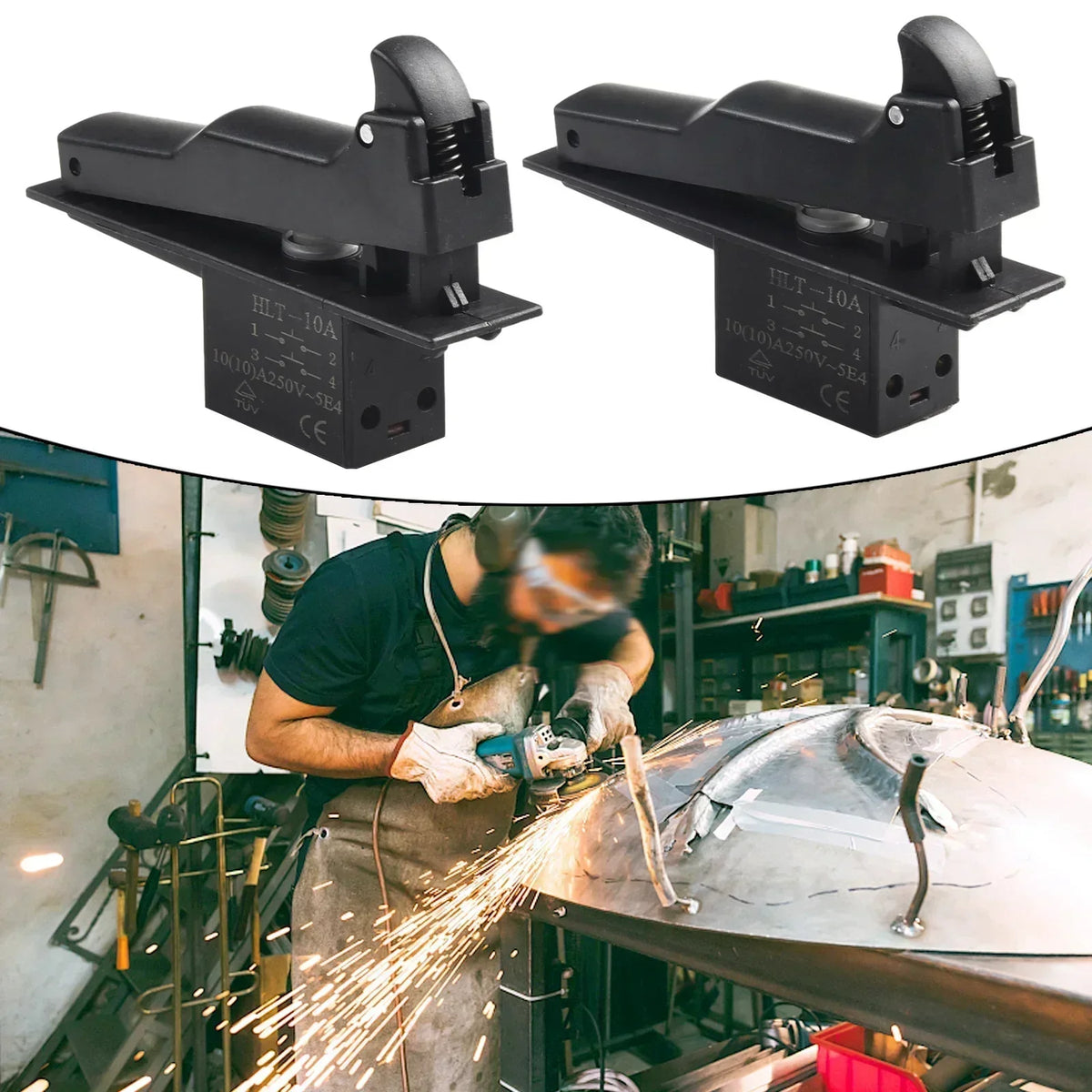 2-Pack Lock-On Trigger Switch Replacement for 150 Angle Grinder Grinder Trigger Switch Vue