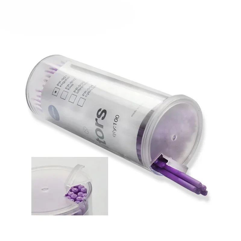 100pcs/bucket Grafting Eyelash Cleaning Swabs; Disposable Microbead Applicators; Makeup Cleaning Swabs Vue