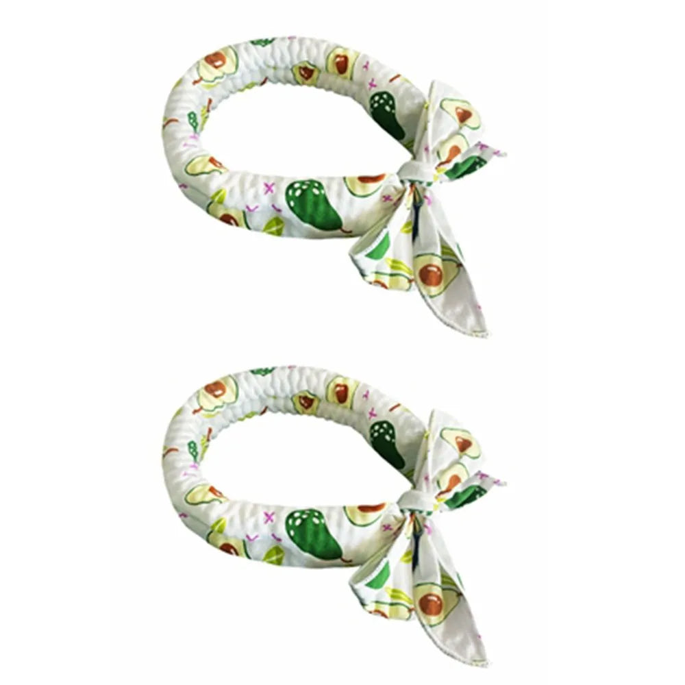 2Pcs Cute Print Pet Cooling Ice Scarf Adjustable Breathable Towel Pet Cool Neck Ring Reusable Ice Towel Dog Cooling Collar Vue Style 3